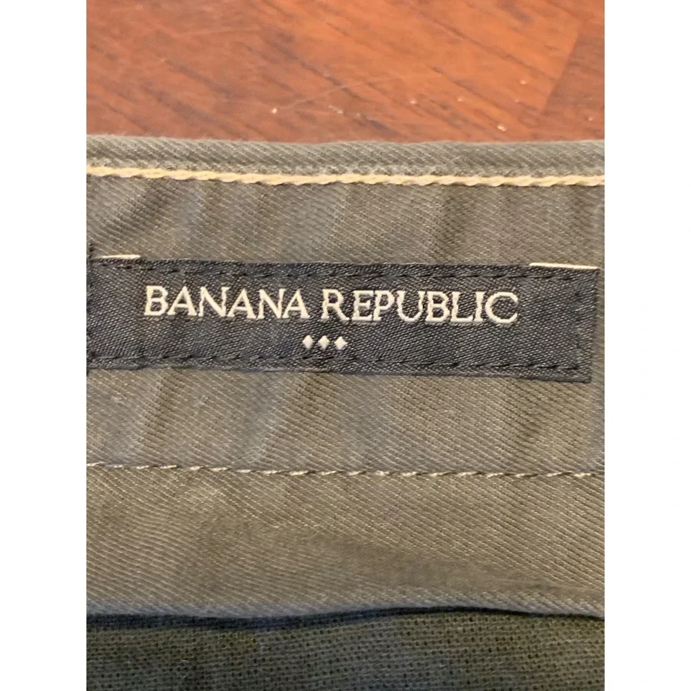 Banana Republic Lived-In Chino Slim Fit Olive Green Pants 33x34 Mens